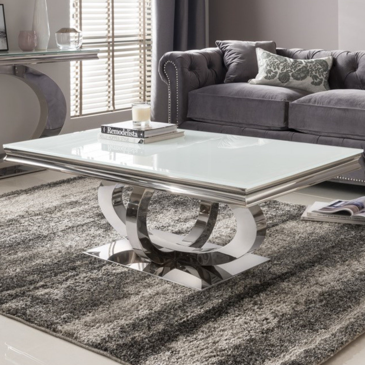 Vida Living Orion White Glass Coffee Table BuyItDirectie Vida Living Orion White Glass Coffee Table BuyItDirectie