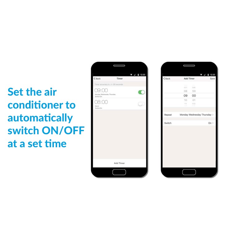 electriQ 12000 BTU SMART WIFI App-controllable Portable Air Conditioner with heatpump for rooms up to 30 sqm - Alexa Enabled