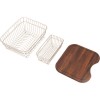 CDA Wooden Chopping Board and Stainless Steel Colanders
