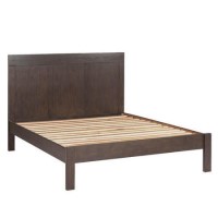 Pacific Solid Dark Oak Kingsize Bed Frame - Walnut Effect