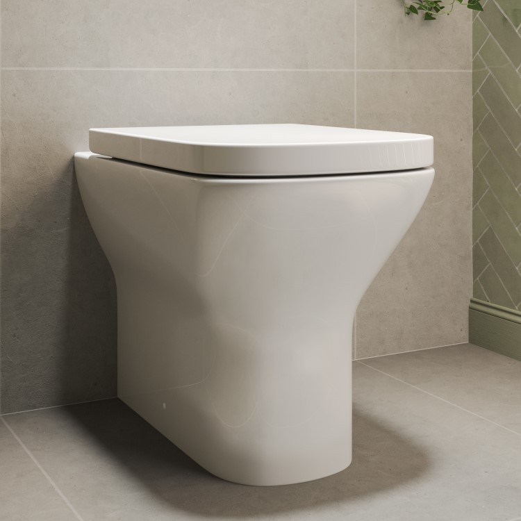 ONLY OPENED - Back to Wall Rimless Toilet with Soft Close Seat - Palma