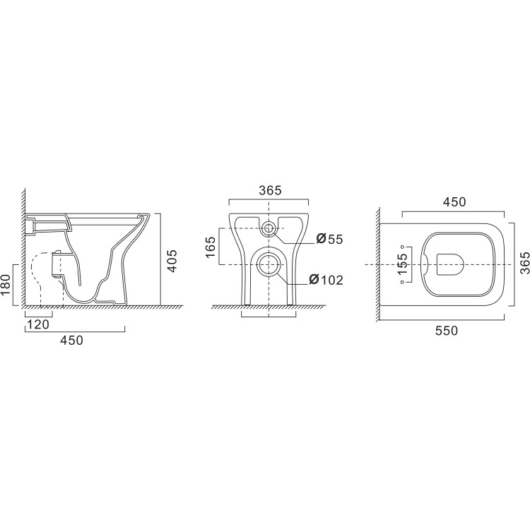 GRADE A1 - Back to Wall Rimless Toilet with Soft Close Seat - Palma