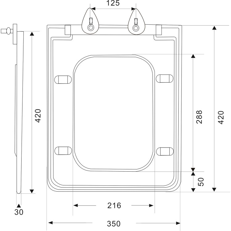 Close Coupled Rimless Open Back Toilet with Soft Close Seat - Palma 