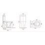 Close Coupled Rimless Open Back Toilet with Soft Close Seat - Palma 