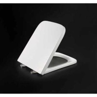 GRADE A1 - White Square Soft close Toilet Seat with Quick Release - Palma