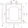 GRADE A1 - White Square Soft close Toilet Seat with Quick Release - Palma