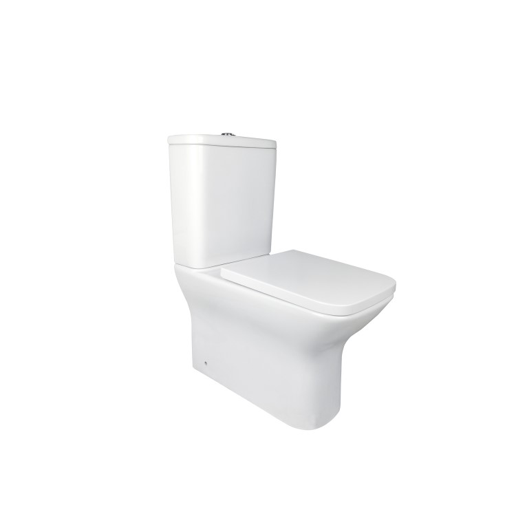 GRADE A1 - White Square Soft close Toilet Seat with Quick Release - Palma