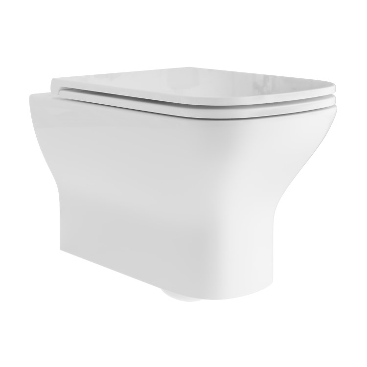 GRADE A1 - Wall Hung Rimless Toilet with Soft Close Seat - Palma
