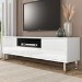 Wide White Gloss TV Stand with Storage - TV's up to 77" - Paloma