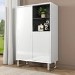 Large White Gloss Storage Cabinet with Shelves - Paloma