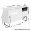 Large White Gloss Sideboard with Drawers - Paloma