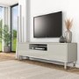 Large Beige Gloss TV Stand with Storage - TV's up to 75" - Paloma