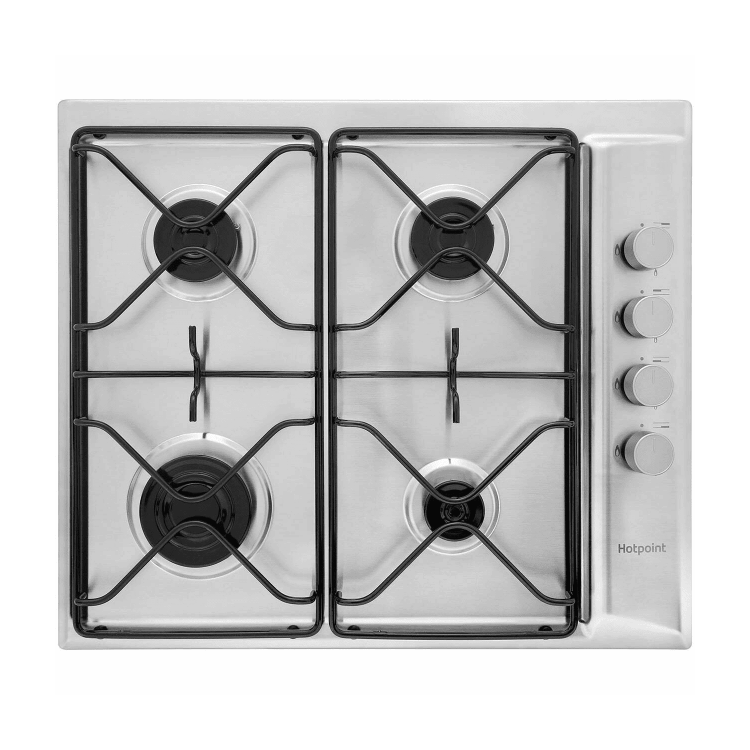 Hotpoint 58cm 4 Burner Gas Hob - Stainless Steel