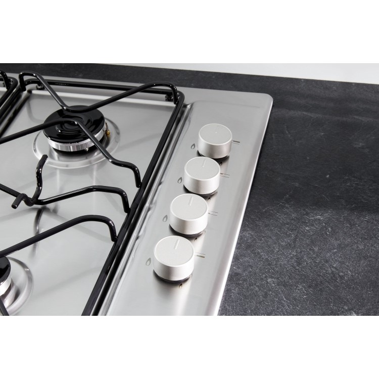 Hotpoint 58cm 4 Burner Gas Hob - Stainless Steel
