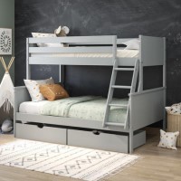 Grey Triple Sleeper Bunk Bed with Storage Drawers - Parker  Grey Triple Sleeper Bunk Bed with Storage Drawers - Parker