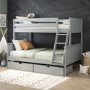 Grey Triple Sleeper Bunk Bed with Storage Drawers - Parker 