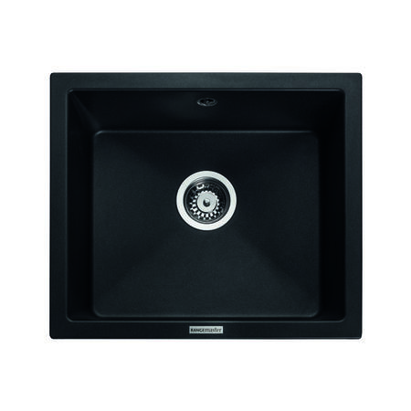 Single Bowl Undermount Black Granite Kitchen Sink - Rangemaster Paragon