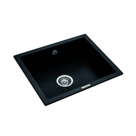 Single Bowl Undermount Black Granite Kitchen Sink - Rangemaster Paragon