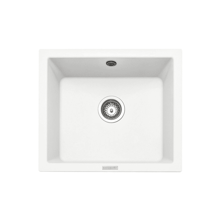 Single Bowl Undermount White Granite Kitchen Sink - Rangemaster Paragon