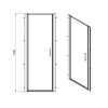 GRADE A1 - 800mm Brushed Brass Hinged Shower Door - Pavo