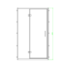 GRADE A1 - Black 1000mm Hinged Shower Door 8mm Glass - Pavo