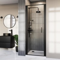 900mm Black Hinged Shower Door 8mm Glass - Pavo 900mm Black Hinged Shower Door 8mm Glass - Pavo