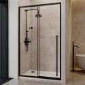 PAVSLMB1000HD 1000mm Black Sliding Shower Door 8mm Glass with Extended Handle - Pavo