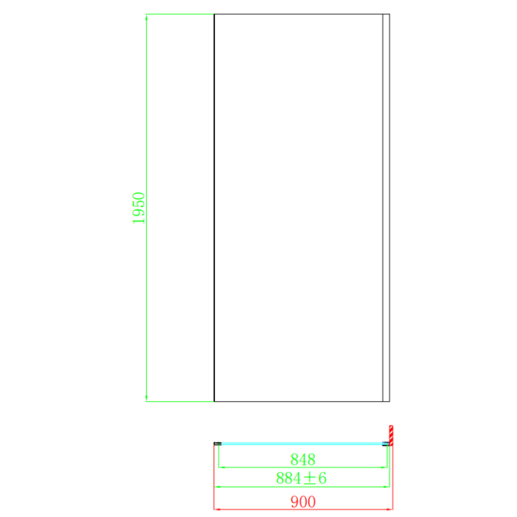 ALMOST PERFECT - Pavo 900mm 8mm Side Panel - Gunmetal