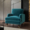 PAY001 Teal Velvet Armchair - Payton