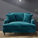 Teal Velvet Loveseat - Payton
