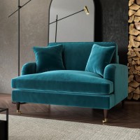 Teal Velvet Love Seat - Payton Teal Velvet Love Seat - Payton