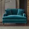 Teal Velvet Loveseat - Payton