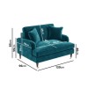 Teal Velvet Loveseat - Payton
