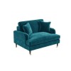Teal Velvet Loveseat - Payton