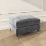 Silver Grey Velvet Footstool - Payton