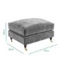 Silver Grey Velvet Footstool - Payton