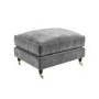 Silver Grey Velvet Footstool - Payton