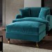Teal Velvet Footstool - Payton