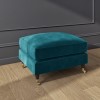 Teal Velvet Footstool - Payton