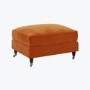 Large Orange Velvet Footstool - Payton