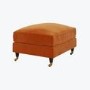 Large Orange Velvet Footstool - Payton