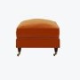 Large Orange Velvet Footstool - Payton