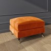 Orange Velvet Footstool - Payton