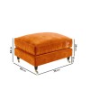 Orange Velvet Footstool - Payton