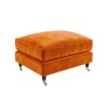 Orange Velvet Footstool - Payton