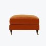 Large Orange Velvet Footstool - Payton