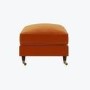 Large Orange Velvet Footstool - Payton