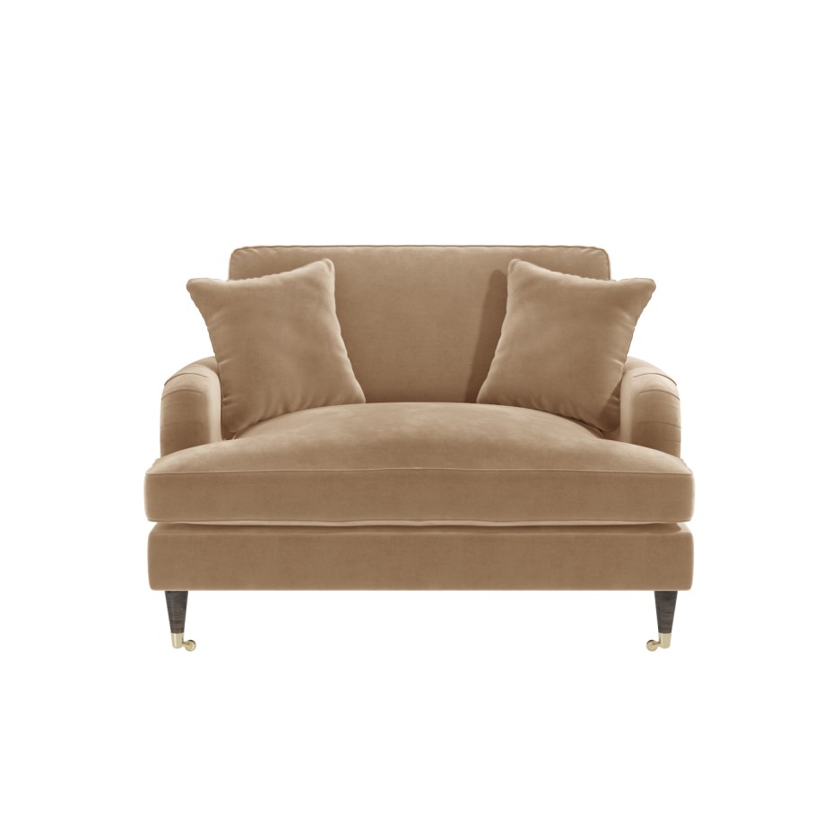Beige Velvet Loveseat Payton BuyItDirect.ie