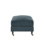 Large Blue Velvet Footstool - Payton