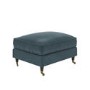 Large Blue Velvet Footstool - Payton
